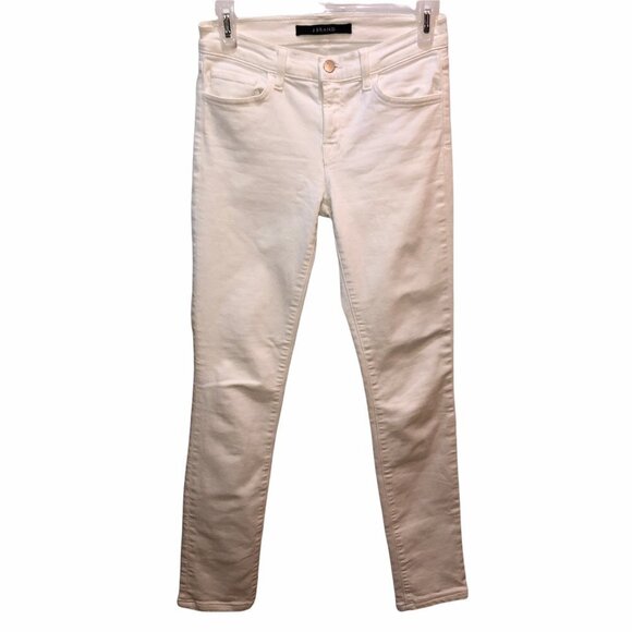 J Brand Mid Rise Rail Denim White Skinny Jeans In Blanc Size 25 Style 8112C028 - Picture 2 of 10